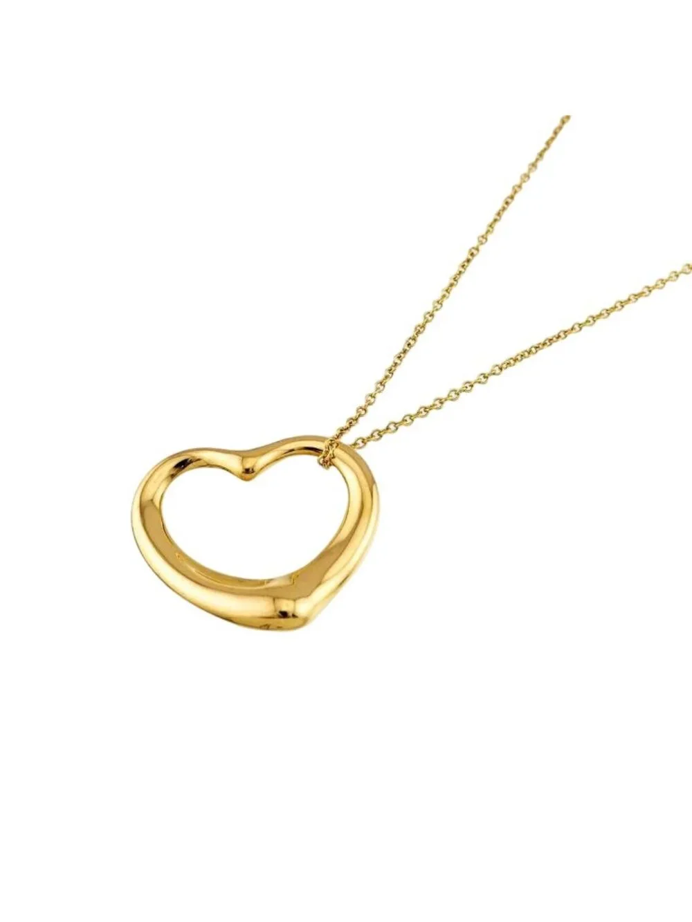 Tiffany & Co Open Heart Width 22 Necklace 41 18k YG Yellow Gold